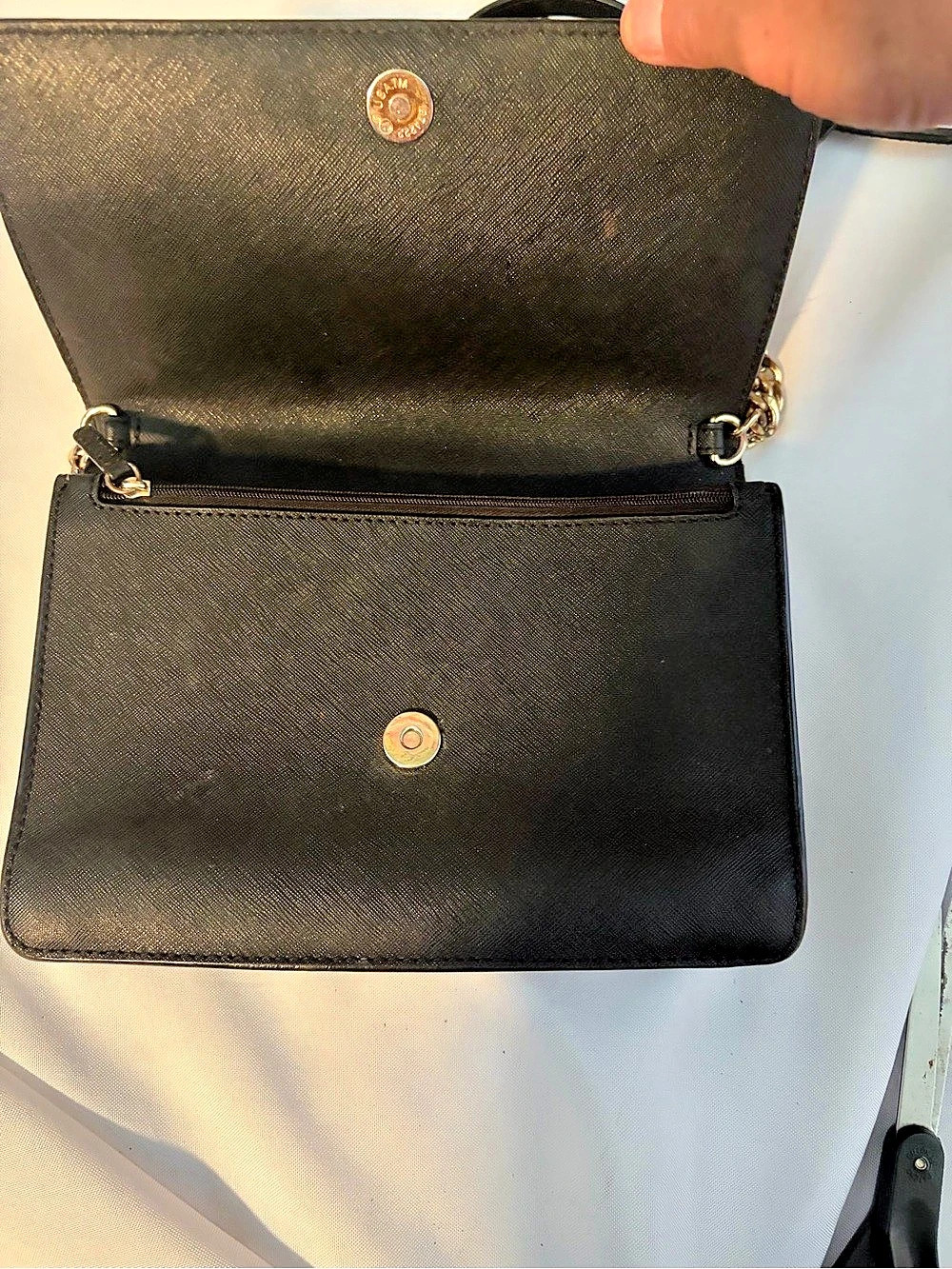 Michael Kors Greenwich Medium Saffiano Leather Convertible Shoulder Bag Black - Picture 4 of 7
